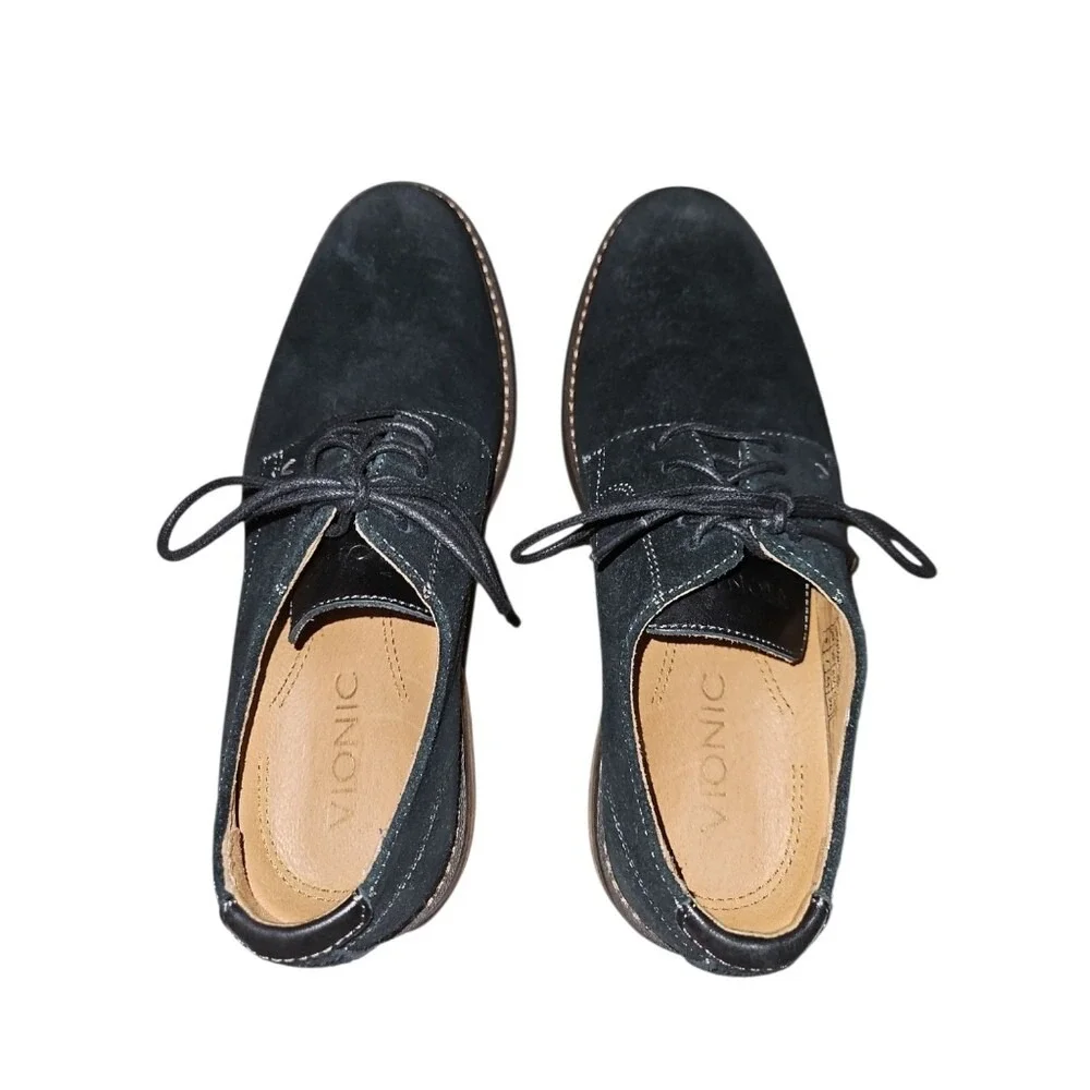 Vionic Browery Graham Black Suede‎ Oxford Men's Dress Shoe Size 8